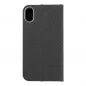 Apple iPhone XR Book Handytaschen LUNA Book Carbon Kohlenstoff-Faser, Elegant  Schwarz