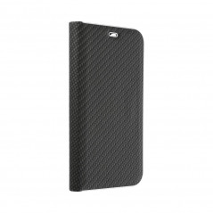 Samsung Galaxy A41 Book Handytaschen LUNA Book Carbon Kohlenstoff-Faser, Elegant  Schwarz