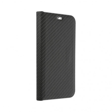 Samsung Galaxy A41 Book Handytaschen LUNA Book Carbon Kohlenstoff-Faser, Elegant  Schwarz