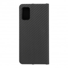 Samsung Galaxy A41 Book Handytaschen LUNA Book Carbon Kohlenstoff-Faser, Elegant  Schwarz