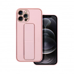 Apple iPhone 11 Pro Hülle LEATHER Case Kickstand Rosa