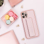 Apple iPhone 11 Pro Hülle LEATHER Case Kickstand Rosa