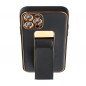 Apple iPhone XS Hülle LEATHER Case Kickstand Schwarz