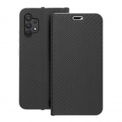 Samsung Galaxy A32 LTE Book Handytaschen LUNA Book Carbon Kohlenstoff-Faser, Elegant  Schwarz