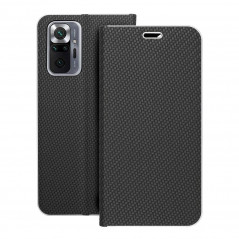 XIAOMI Redmi Note 10 Pro Max Book Handytaschen LUNA Book Carbon Kohlenstoff-Faser, Elegant  Schwarz