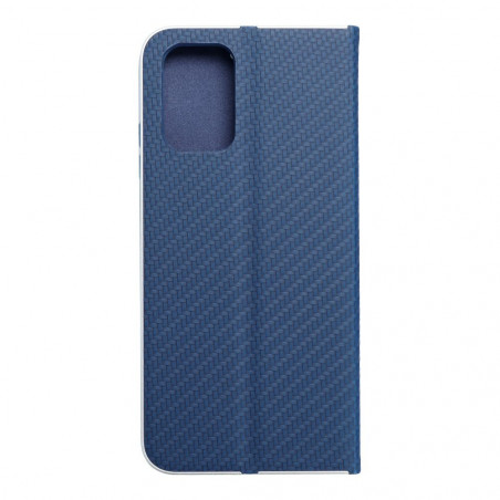 XIAOMI Redmi Note 10 Book Handytaschen LUNA Book Carbon Kohlenstoff-Faser, Elegant  Blau