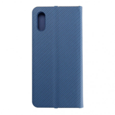 XIAOMI Redmi 9C NFC Book Handytaschen LUNA Book Carbon Kohlenstoff-Faser, Elegant  Blau