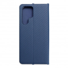 Samsung Galaxy S22 Ultra Book Handytaschen LUNA Book Carbon Kohlenstoff-Faser, Elegant  Blau