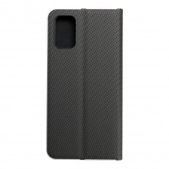 Samsung Galaxy A03 Book Handytaschen LUNA Book Carbon Kohlenstoff-Faser, Elegant  Schwarz
