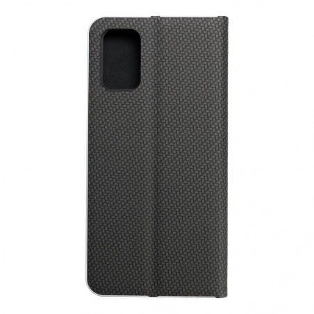 Samsung Galaxy A03 Book Handytaschen LUNA Book Carbon Kohlenstoff-Faser, Elegant  Schwarz