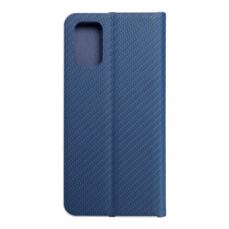 Samsung Galaxy A03 Book Handytaschen LUNA Book Carbon Kohlenstoff-Faser, Elegant  Blau