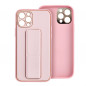 Apple iPhone 12 Pro Max Hülle LEATHER Case Kickstand Rosa