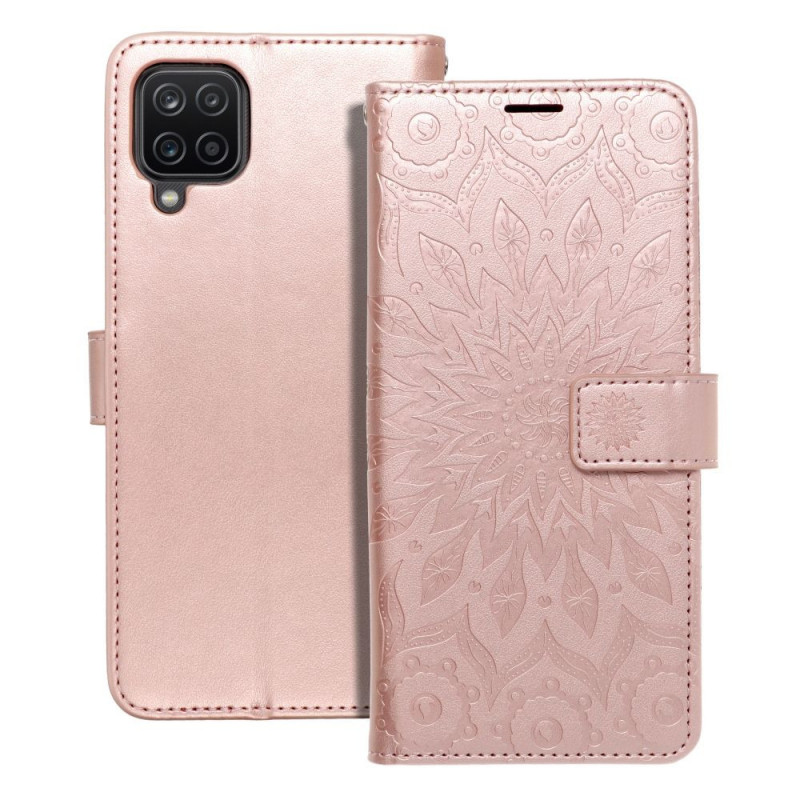 Samsung Galaxy A12 Book Handytaschen MEZZO Book Mandala  Roségold