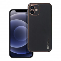 Apple iPhone 12 Hülle Leather Schwarz