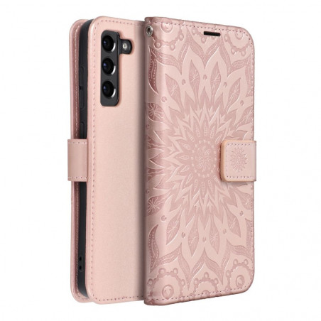 Samsung Galaxy S21 FE 5G Book Handytaschen MEZZO Book Mandala  Roségold
