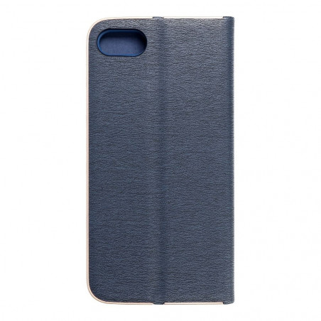 Apple iPhone 8 Book Handytaschen LUNA Book Gold Elegant  Navy blau 