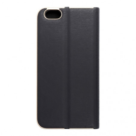 Apple iPhone 6 6S Book Handytaschen LUNA Book Gold Elegant  Schwarz