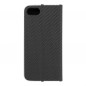 Apple iPhone SE 2020 Book Handytaschen LUNA Book Carbon Kohlenstoff-Faser, Elegant  Schwarz