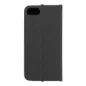 Apple iPhone SE 2022 5G Book Handytaschen LUNA Book Carbon Kohlenstoff-Faser, Elegant  Schwarz