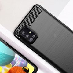 Samsung Galaxy A51 LTE Hülle Carbon Elegant  Schwarz