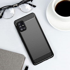 Samsung Galaxy A51 LTE Hülle Carbon Elegant  Schwarz