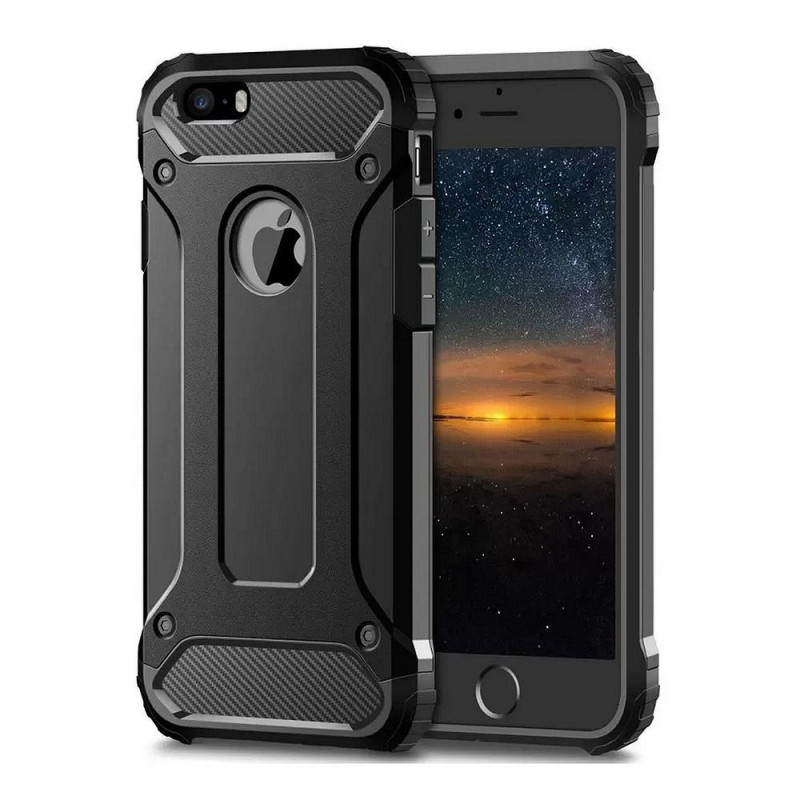 Apple iPhone 5 5S Gehärtete Abdeckung Armor Schwarz
