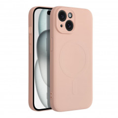 Apple iPhone 15 Hülle Silicone Mag Cover MagSAFE  Rosa