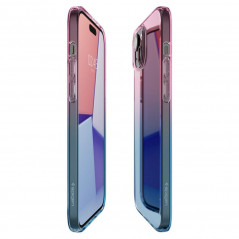 Apple iPhone 15 Hülle Spigen Liquid Crystal Kristallklar  Abstufung rosa