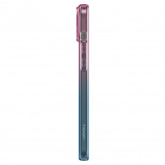 Apple iPhone 15 Hülle Spigen Liquid Crystal Kristallklar  Abstufung rosa