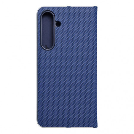 Samsung Galaxy S24 PLUS Book Handytaschen LUNA Book Carbon Kohlenstoff-Faser, Elegant  Blau