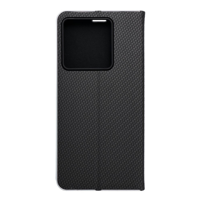 XIAOMI 13T Book Handytaschen LUNA Book Carbon Kohlenstoff-Faser, Elegant  Schwarz