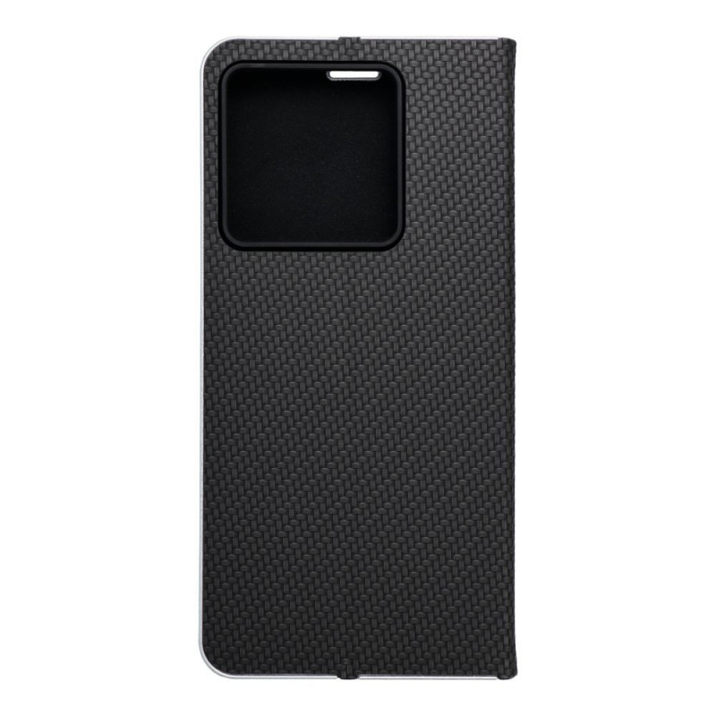 XIAOMI 13T Book Handytaschen LUNA Book Carbon Kohlenstoff-Faser, Elegant  Schwarz