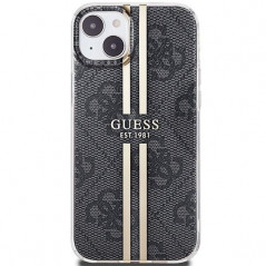 Apple iPhone 15 Plus Hülle Guess 4G Gold Stripe Elegant  Schwarz