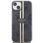 Apple iPhone 15 Plus Hülle Guess 4G Gold Stripe Elegant  Schwarz