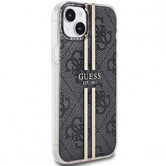 Apple iPhone 15 Plus Hülle Guess 4G Gold Stripe Elegant  Schwarz
