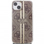 Apple iPhone 15 Hülle Guess 4G Gold Stripe Elegant  Braun