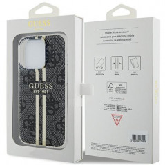 Apple iPhone 15 Pro Hülle Guess 4G Gold Stripe Elegant  Schwarz