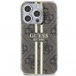 Apple iPhone 15 Pro Max Hülle Guess 4G Gold Stripe Elegant  Braun