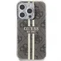 Apple iPhone 15 Pro Max Hülle Guess 4G Gold Stripe Elegant  Braun