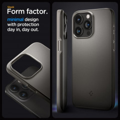 Apple iPhone 15 Pro Max Hülle Spigen Thin Fit Dunkles Blaugrau