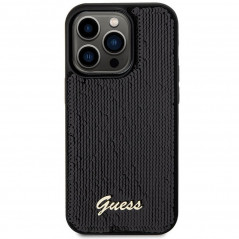 Apple iPhone 13 Pro Max Hülle Guess Sequin Script Metal Elegant  Schwarz