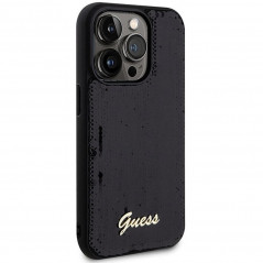 Apple iPhone 13 Pro Max Hülle Guess Sequin Script Metal Elegant  Schwarz