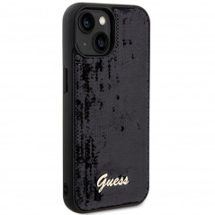 Apple iPhone 14 Hülle Guess Sequin Script Metal Elegant  Schwarz