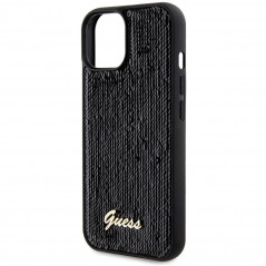 Apple iPhone 14 Hülle Guess Sequin Script Metal Elegant  Schwarz