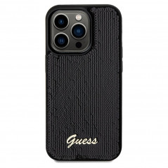 Apple iPhone 14 Pro Max Hülle Guess Sequin Script Metal Elegant  Schwarz