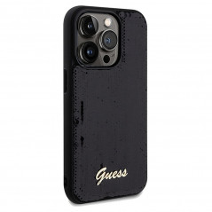Apple iPhone 14 Pro Max Hülle Guess Sequin Script Metal Elegant  Schwarz