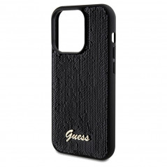 Apple iPhone 14 Pro Max Hülle Guess Sequin Script Metal Elegant  Schwarz