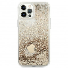 Apple iPhone 12 Hülle Guess Liquide Glitter Charms Elegant  Gold