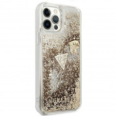 Apple iPhone 12 Hülle Guess Liquide Glitter Charms Elegant  Gold