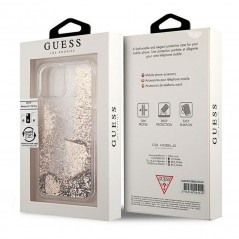 Apple iPhone 12 Hülle Guess Liquide Glitter Charms Elegant  Gold